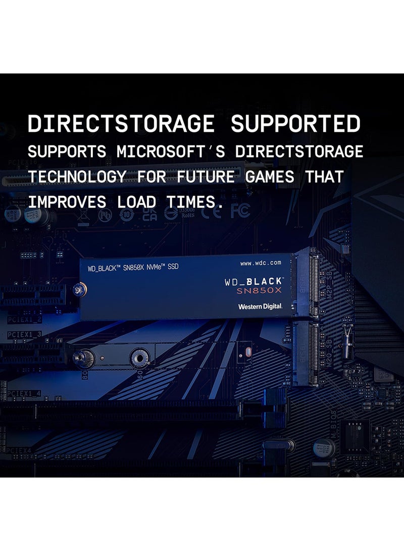WD - SN850X NVMe PCIe 4.0 Gaming Internal SSD, Up to 7300 MB/s Sequential Read & 6300 MB/s Write Speeds, M.2 2280, 1.75 Million Hours MTTF600TB Endurance | WDS100T2X0E 1 TB - Image 1