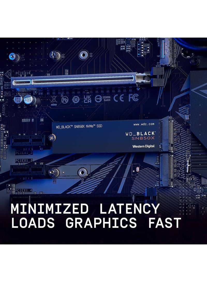 WD - SN850X NVMe PCIe 4.0 Gaming Internal SSD, Up to 7300 MB/s Sequential Read & 6300 MB/s Write Speeds, M.2 2280, 1.75 Million Hours MTTF600TB Endurance | WDS100T2X0E 1 TB - Image 1