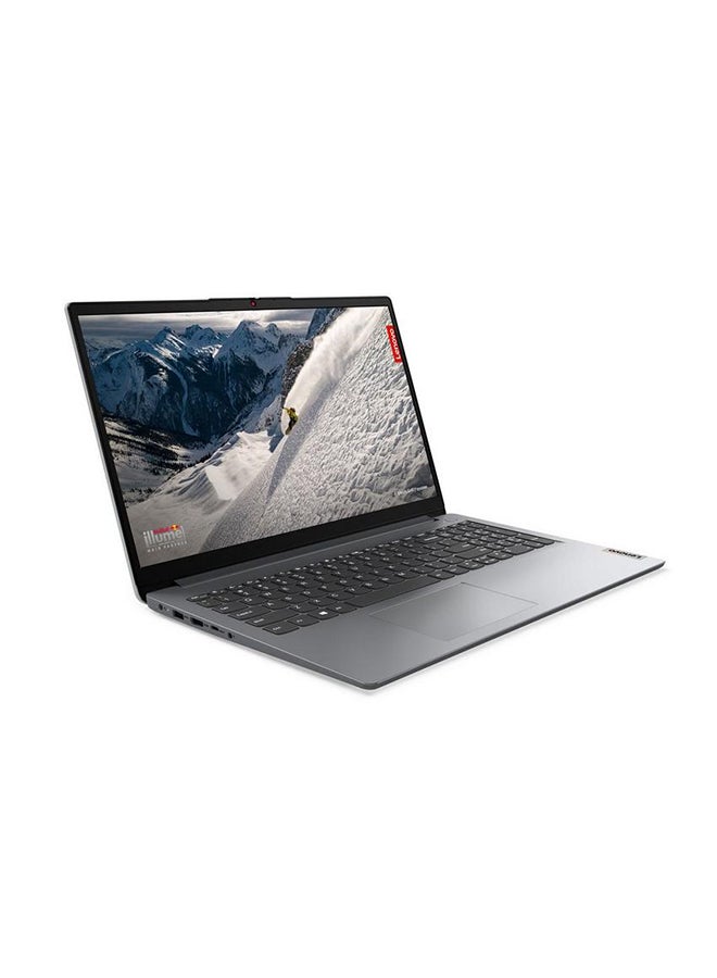 لينوفو - كمبيوتر محمول IdeaPad 1 15ALC7 بشاشة FHD مقاس 15.6 بوصة ومعالج AMD Ryzen 5-5500U وذاكرة وصول عشوائي سعة 4 غيغابايت ومحرك أقراص SSD سعة 512 غيغابايت ونظام تشغيل Windows 11 ومعالج Intel Iris XE إنجليزي/عربي رمادي - Image 1