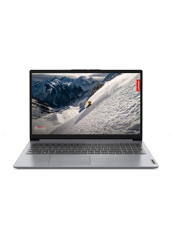 لينوفو - كمبيوتر محمول IdeaPad 1 15ALC7 بشاشة FHD مقاس 15.6 بوصة ومعالج AMD Ryzen 5-5500U وذاكرة وصول عشوائي سعة 4 غيغابايت ومحرك أقراص SSD سعة 512 غيغابايت ونظام تشغيل Windows 11 ومعالج Intel Iris XE إنجليزي/عربي رمادي - Image 1