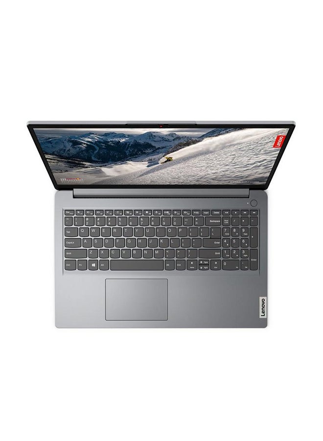لينوفو - كمبيوتر محمول IdeaPad 1 15ALC7 بشاشة FHD مقاس 15.6 بوصة ومعالج AMD Ryzen 5-5500U وذاكرة وصول عشوائي سعة 4 غيغابايت ومحرك أقراص SSD سعة 512 غيغابايت ونظام تشغيل Windows 11 ومعالج Intel Iris XE إنجليزي/عربي رمادي - Image 1