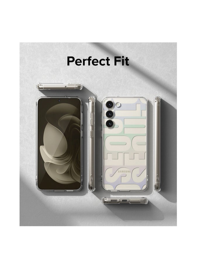 Ringke Fusion Design Compatible With Samsung Galaxy S23 plus Case Clear Hard Back Shockproof TPU Bumper Phone Cover for Women And Men (SEOUL) white - Image 4