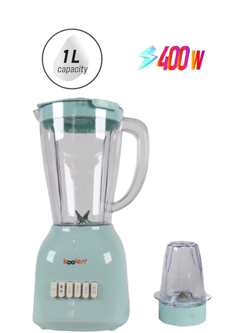 كولن KOOLEN BLENDER 6 SPEED 2 IN 1 400W GREEN 1 L 400 W 801107012 Green  - Image 1