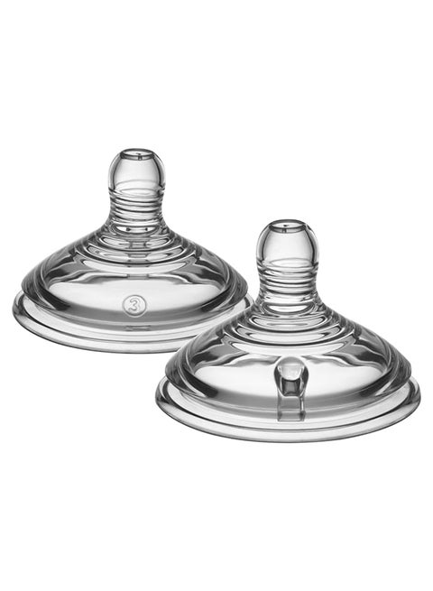 Natural start Baby Bottle Teats, Breast-Like, Anti-Colic Valve, Soft Silicone, Fast Flow, 6m+, Pack of 2