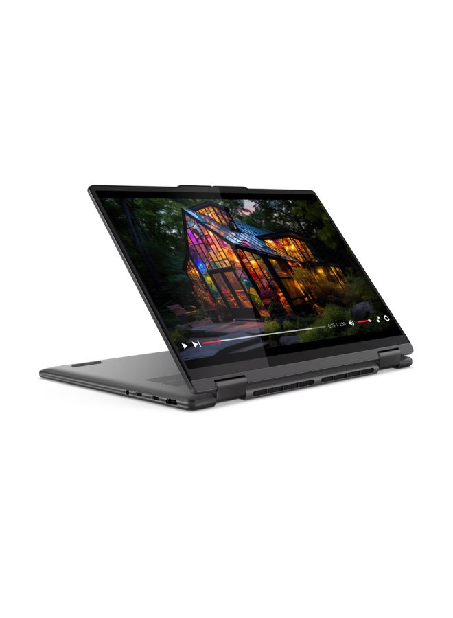 لينوفو - لابتوب يوجا 7 14IML9 2 في 1 قابل للتحويل بشاشة OLED مقاس 14 بوصة ودقة 2.8K ومعالج كور i7 وذاكرة وصول عشوائي رام سعة 16 جيجابايت ومحرك أقراص اس اس دي سعة 1 تيرابايت ونظام تشغيل ويندوز 11 ومعالج انتل ايريس اكس اي مدمج الإنجليزية/العربية رمادي عاصفي - Image 1
