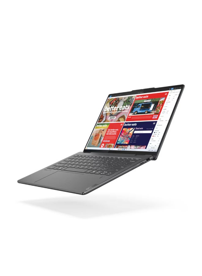 لينوفو - لابتوب يوجا 7 14IML9 2 في 1 قابل للتحويل بشاشة OLED مقاس 14 بوصة ودقة 2.8K ومعالج كور i7 وذاكرة وصول عشوائي رام سعة 16 جيجابايت ومحرك أقراص اس اس دي سعة 1 تيرابايت ونظام تشغيل ويندوز 11 ومعالج انتل ايريس اكس اي مدمج الإنجليزية/العربية رمادي عاصفي - Image 1