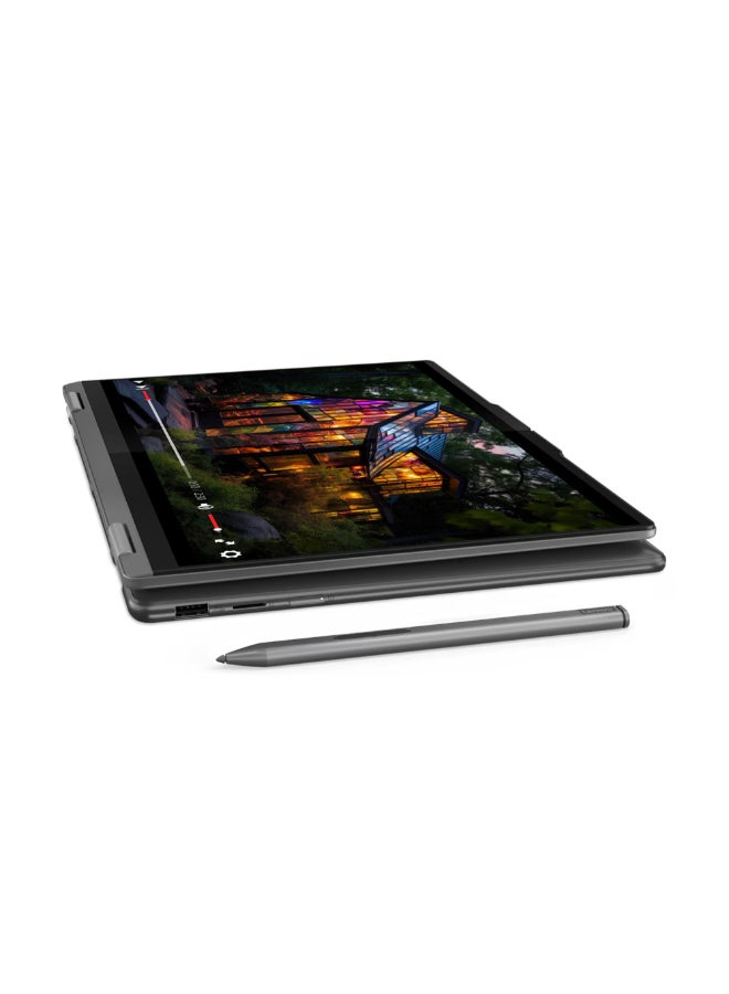 لينوفو - لابتوب يوجا 7 14IML9 2 في 1 قابل للتحويل بشاشة OLED مقاس 14 بوصة ودقة 2.8K ومعالج كور i7 وذاكرة وصول عشوائي رام سعة 16 جيجابايت ومحرك أقراص اس اس دي سعة 1 تيرابايت ونظام تشغيل ويندوز 11 ومعالج انتل ايريس اكس اي مدمج الإنجليزية/العربية رمادي عاصفي - Image 1