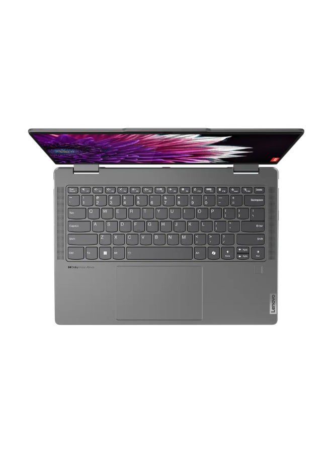 لينوفو - لابتوب يوجا 7 14IML9 2 في 1 قابل للتحويل بشاشة OLED مقاس 14 بوصة ودقة 2.8K ومعالج كور i7 وذاكرة وصول عشوائي رام سعة 16 جيجابايت ومحرك أقراص اس اس دي سعة 1 تيرابايت ونظام تشغيل ويندوز 11 ومعالج انتل ايريس اكس اي مدمج الإنجليزية/العربية رمادي عاصفي - Image 1