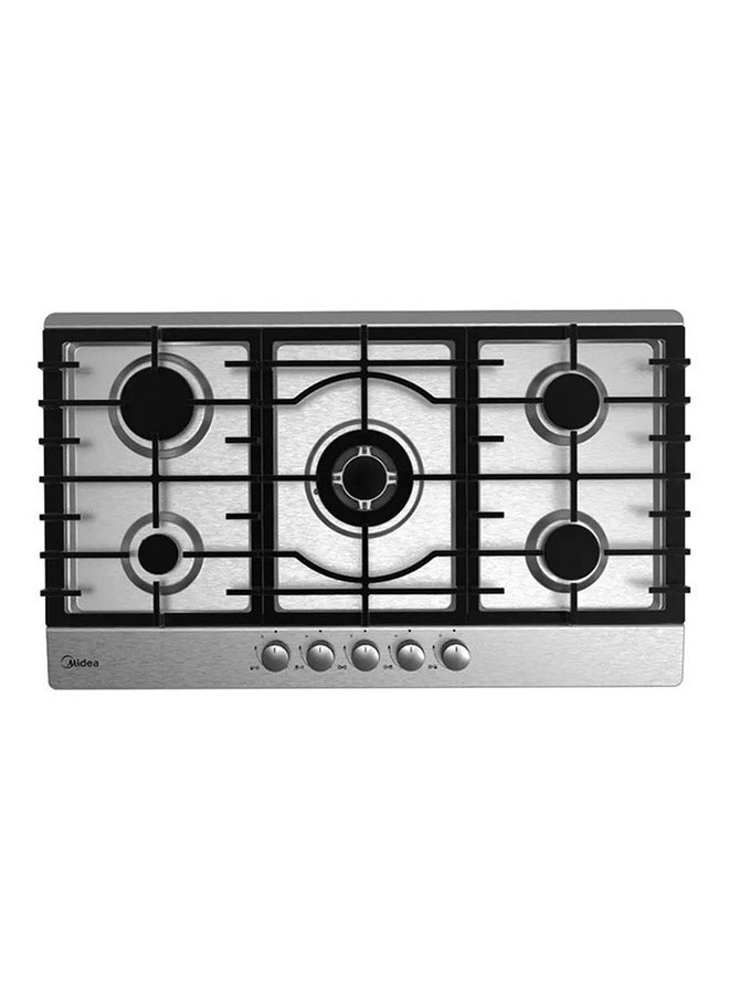 مديا مسطح غاز 90 سم 5 شعلة ستانلس ستيل 90SQ005 ستانلس ستيل - Image 1