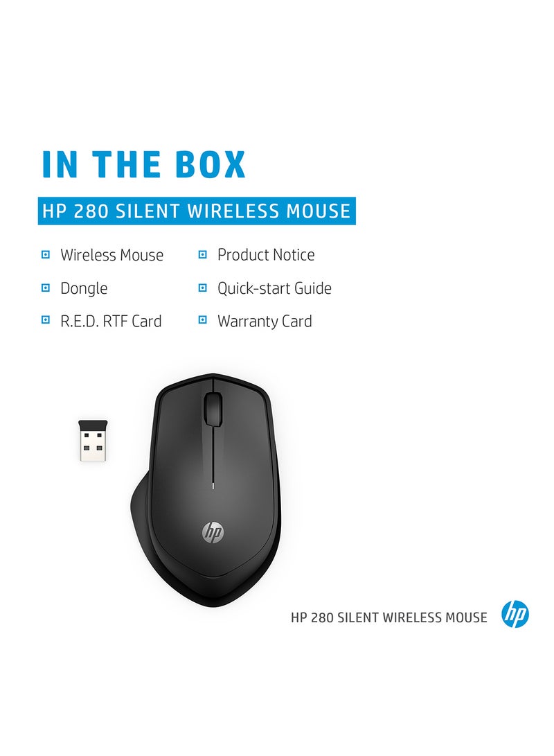 HP - 280 Silent Wireless Mouse Black - Image 1