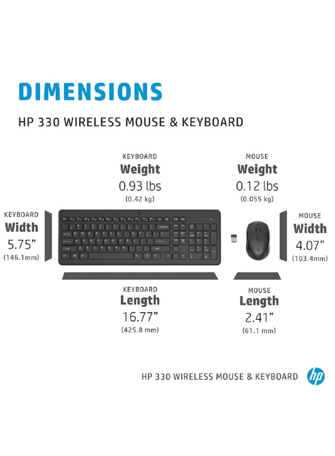 HP Wireless Black Keyboard and Mouse, 2.4GHz Wireless Connection and 1600 DPI, 3 Years Warranty Black - Image 5
