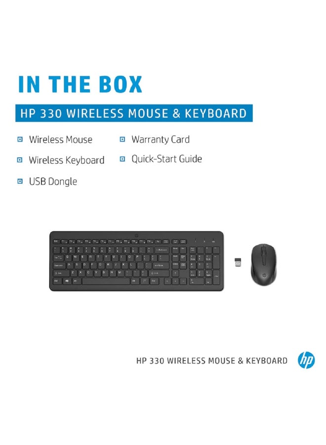 HP Wireless Black Keyboard and Mouse, 2.4GHz Wireless Connection and 1600 DPI, 3 Years Warranty Black - Image 4