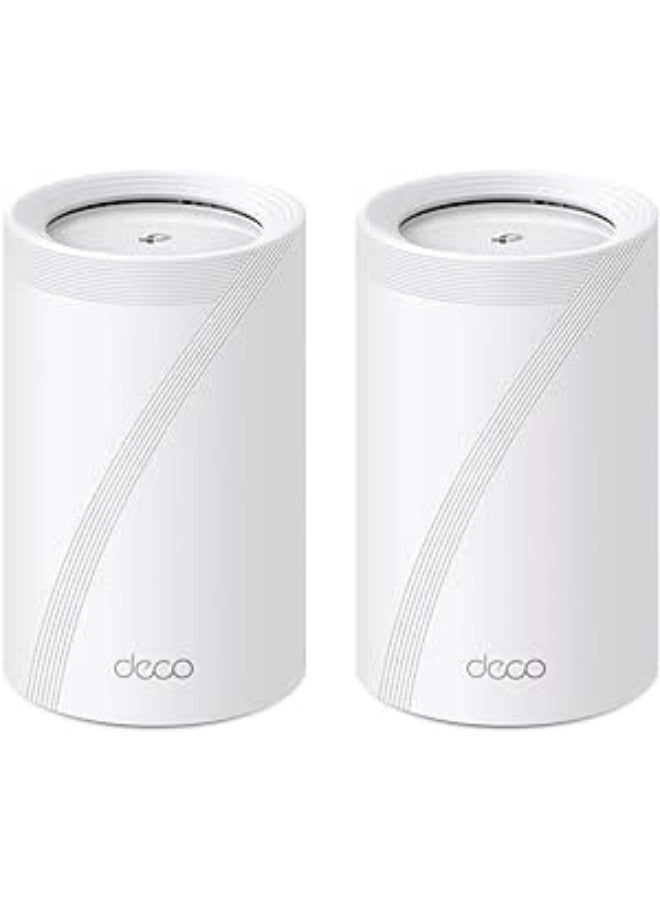 TP-LINK Deco BE65 WiFi 7 Mesh WiFi Set (2-Pack), BE9300 Tri-Band Router & Repeater (6GHz, 2.5Gbps Ethernet Port, 9Gbps WiFi Speed, WPA3, 320MHz Channels) White 