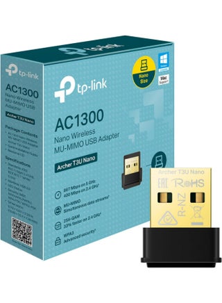 محول USB 2.0 لاسلكي AC1300 Nano MU-MIMO ثنائي النطاق بتصميم مصغر يدعم Windows 10/8.1/8/7 وMac OS 10.15 والإصدارات الأقدم وWPA3 عالي الأمان والإعداد السهل (Archer T3U Nano) - pnsku/N70057065V/45/_/1710937055/50377801-45d1-407e-9ce3-298f471162dd