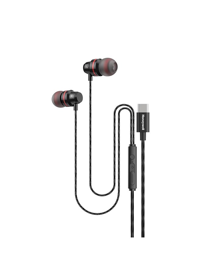 هوني ويل سماعات سوانو P60 السلكية مع ميكروفون مدمج 10 مم 2 سائقين إلغاء الضوضاء السلبي صوت عميق وصوت واضح جودة ميكروفون فائقة الدقة متوافقة مع نوع C تدعم المساعد الصوتي 1.2 متر أسود - Image 1