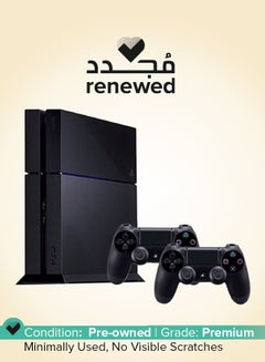 سوني تم تجديده - بلاي ستيشن 4 سعة 500 جيجابايت باللون الأسود مع 2 وحدة تحكم  - Image 1