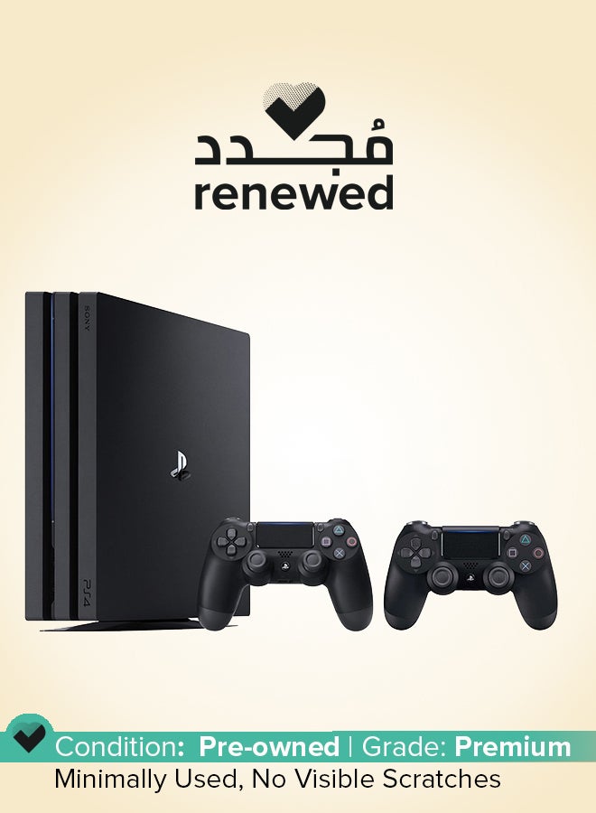 Sony Renewed -  PlayStation 4 Pro 1TB Black With 2 Controller - Image 1