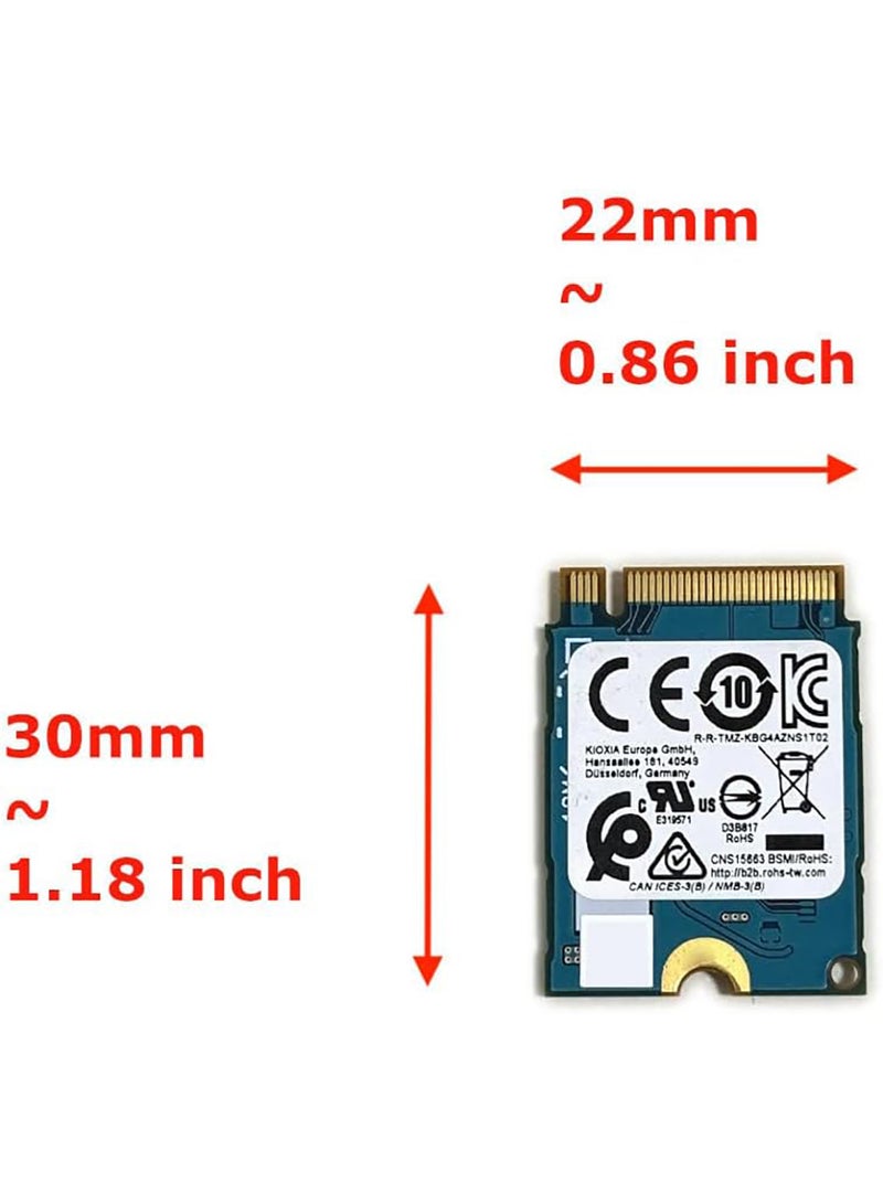 KIOXIA - SSD 1TB BG4 M.2 2230 30mm KBG40ZNS1T02 NVMe PCIe Gen3 x4 Solid State Drive for Dell HP Lenovo Laptop Desktop Ultrabook 1 TB - Image 1