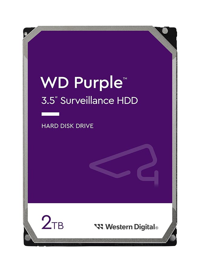 WD - 2TB Purple Surveillance Internal Hard Drive HDD - SATA 6 Gb/s, 64 MB Cache, 3.5" - WD23PURZ 2 TB - Image 1