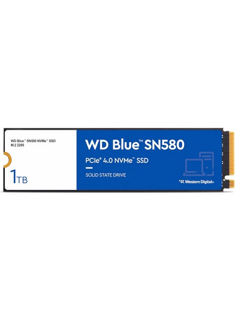 SN580 NVMe M.2 2280 Internal SSD, 1TB Capacity, 4150Mbps Sequential Read & Write, 600 TBW Endurance, PCIe Gen4 x4 Interface, Blue | ‎WDS100T3B0E 1 TB