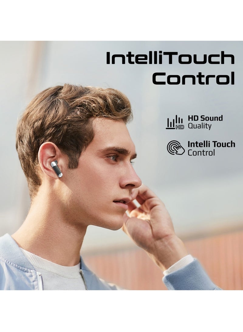 PROMATE - Earbuds, In-ear True Wireless Bluetooth V5.3 Earphones With Transparent Case, 26-hour Playback Time, Intelligent Touch Controls And 350Mah Battery Capacity For Smartphones, Transpods Black - Image 1