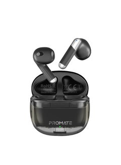 Earbuds, In-ear True Wireless Bluetooth V5.3 Earphones With Transparent Case, 26-hour Playback Time, Intelligent Touch Controls And 350Mah Battery Capacity For Smartphones, Transpods Black