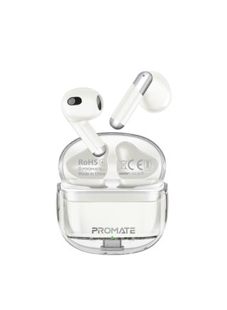 Earbuds, In-ear True Wireless Bluetooth V5.3 Earphones With Transparent Case, 26-hour Playback Time, Intelligent Touch Controls And 350Mah Battery Capacity For Smartphones, Transpods White - pnsku/N70057140V/45/_/1710948648/1ce6d70c-dc88-4eeb-978e-f58aab1ad3ec