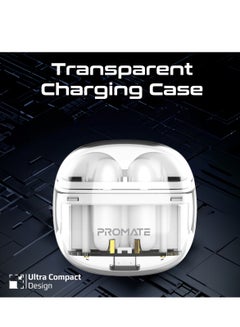 PROMATE Earbuds, In-ear True Wireless Bluetooth V5.3 Earphones With Transparent Case, 26-hour Playback Time, Intelligent Touch Controls And 350Mah Battery Capacity For Smartphones, Transpods White  - Image 4