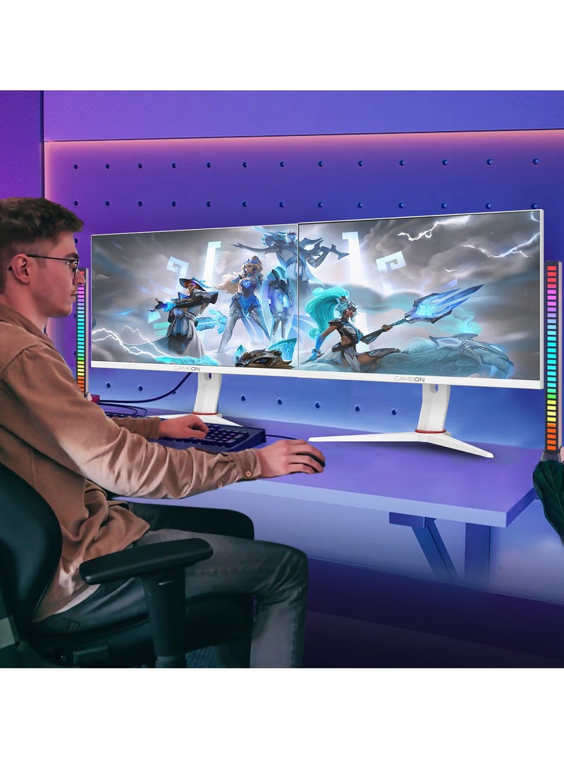 GameOn - Artic Pro Series 27 Inch Gaming Fast IPS Monitor with RGB Backlight FHD 360Hz 0.5ms HDMI 2.1 MPRT VESA mount Adaptive-Sync G-Sync compatible Support PS5 - GOA27FHD360IPS White - Image 1