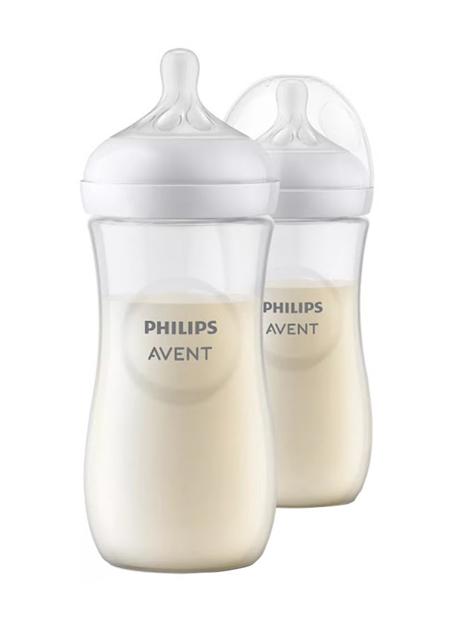 PHILIPS AVENT Pack Of 2 Natural Feeding Bottle With Responsive Teat, 330 ML  - Image 1