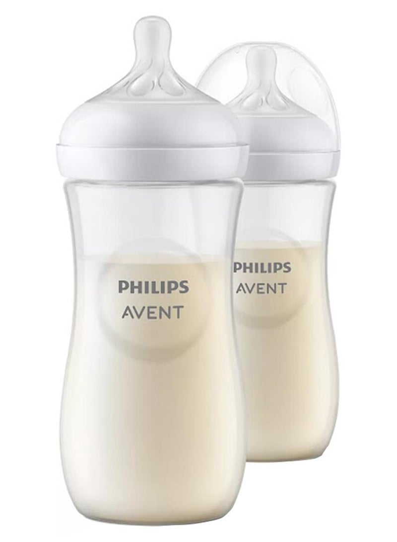 عبوة مكونة من زجاجتين رضاعة طبيعية بحلمة مستجيبة، 330 مل - Image 1