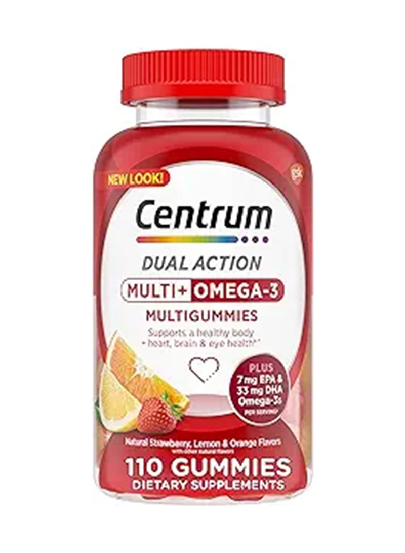 Centrum - Multi With Omega-3 Multigummies Natural Strawberry Lemon And Orange110 Gummies - Image 1