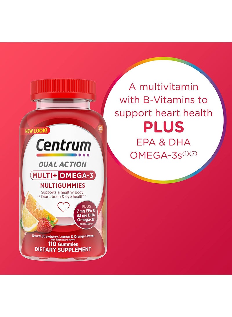 Centrum - Multi With Omega-3 Multigummies Natural Strawberry Lemon And Orange110 Gummies - Image 1
