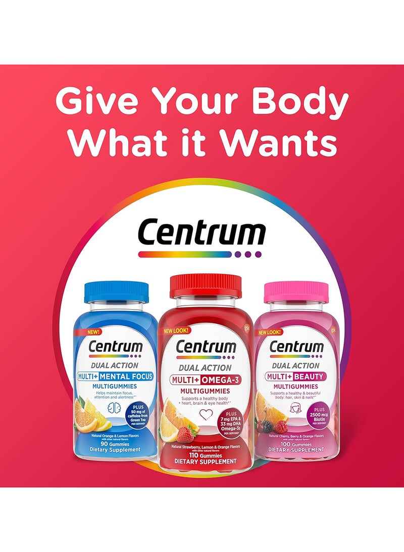 Centrum - Multi With Omega-3 Multigummies Natural Strawberry Lemon And Orange110 Gummies - Image 1