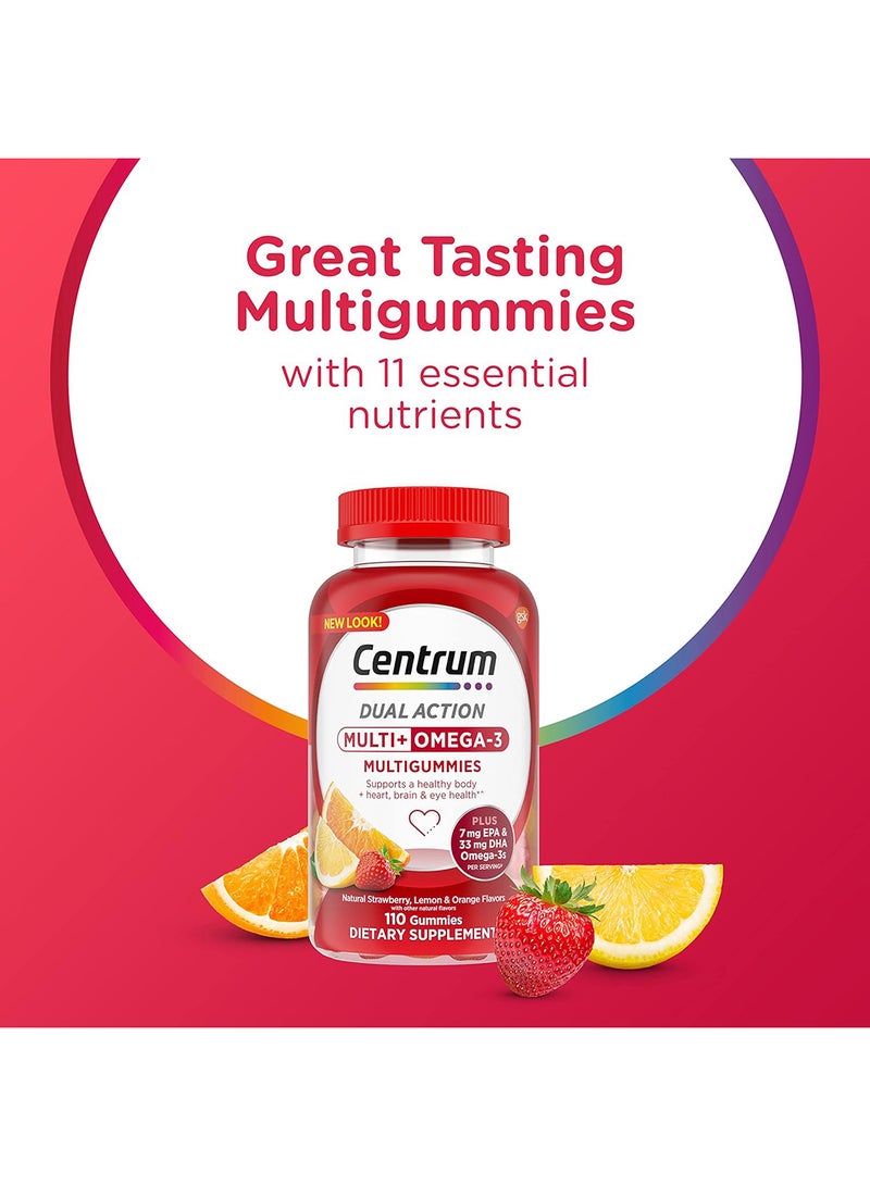 Centrum - Multi With Omega-3 Multigummies Natural Strawberry Lemon And Orange110 Gummies - Image 1