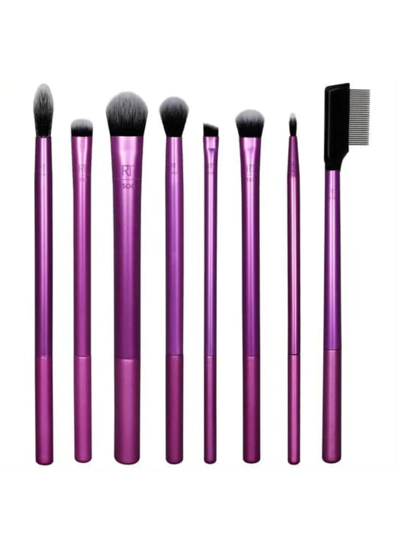 REAL TECHNIQUES Everyday Eye Essentials Makeup Brush Kit Eye Makeup Brushes for Eye Liner Eyeshadow Brows and Lashes Synthetic Bristles Cruelty-Free and Vegan 8 Piece Set Multicolor - Image 1