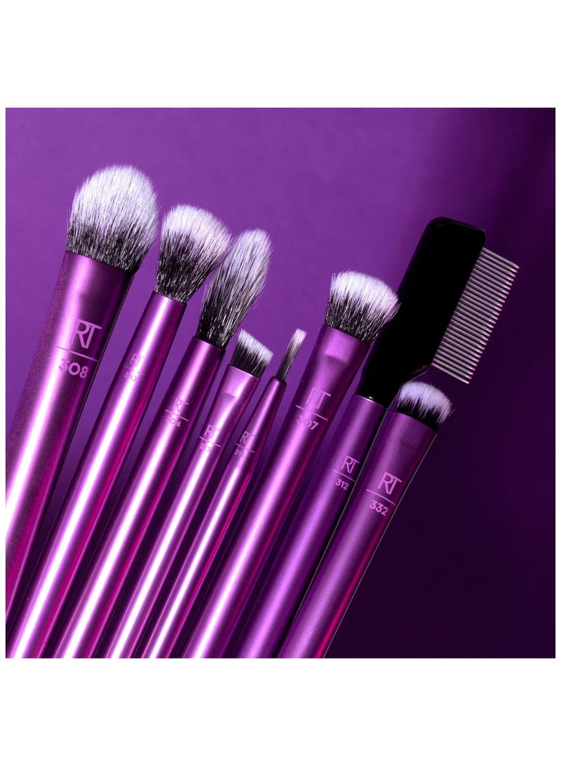 REAL TECHNIQUES Everyday Eye Essentials Makeup Brush Kit Eye Makeup Brushes for Eye Liner Eyeshadow Brows and Lashes Synthetic Bristles Cruelty-Free and Vegan 8 Piece Set Multicolor - Image 4
