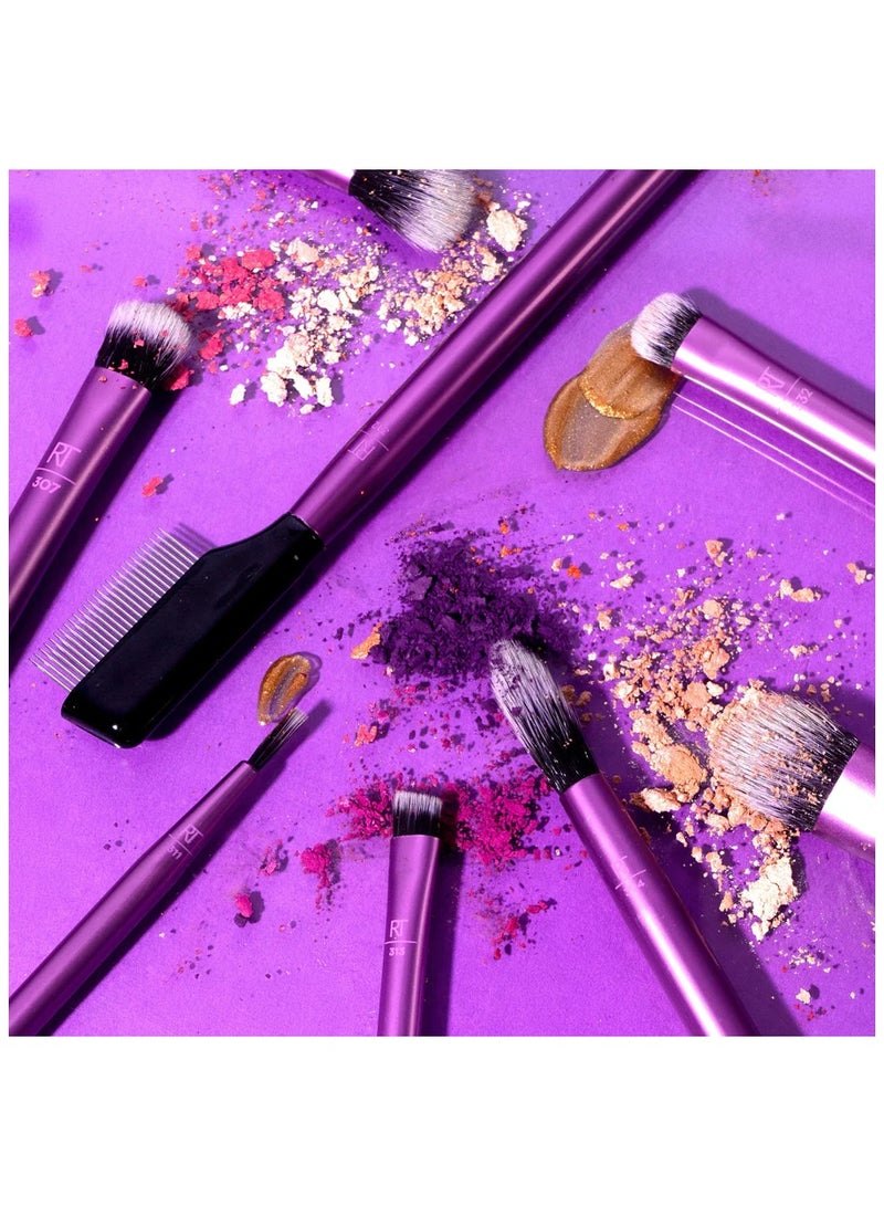 REAL TECHNIQUES Everyday Eye Essentials Makeup Brush Kit Eye Makeup Brushes for Eye Liner Eyeshadow Brows and Lashes Synthetic Bristles Cruelty-Free and Vegan 8 Piece Set Multicolor - Image 5