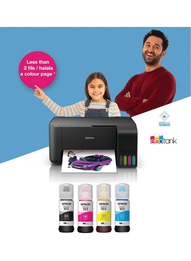 EPSON Pack of 4 103 Ink Bottle Set Black, Cyan, Yellow & Magenta Colourful  - Image 3