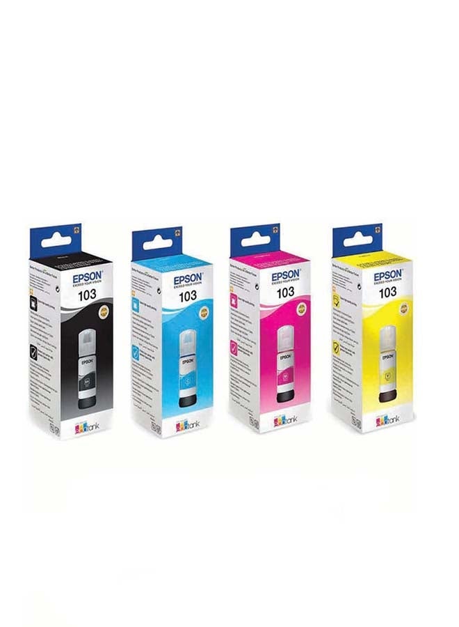 EPSON Pack of 4 103 Ink Bottle Set Black, Cyan, Yellow & Magenta Colourful  - Image 4