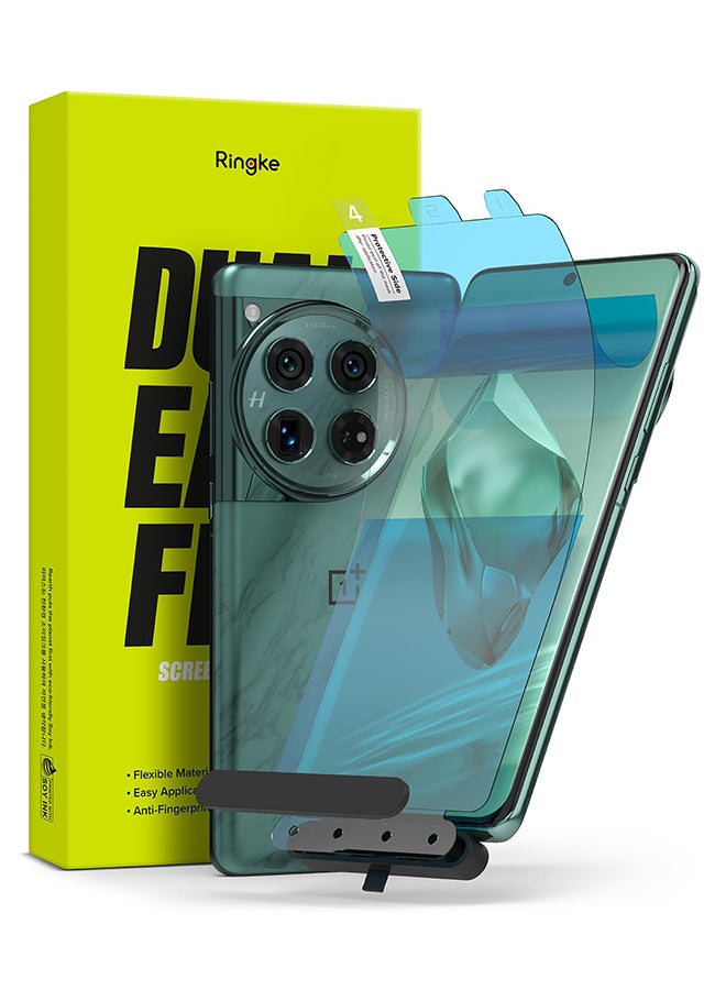 Ringke Dual Easy Film 2 Pack For OnePlus 12 Screen Protector, Anti-Fingerprint 4-Layer HD Quality Full Cover Protection Film With Easy Installation Tool Clear  - Image 1