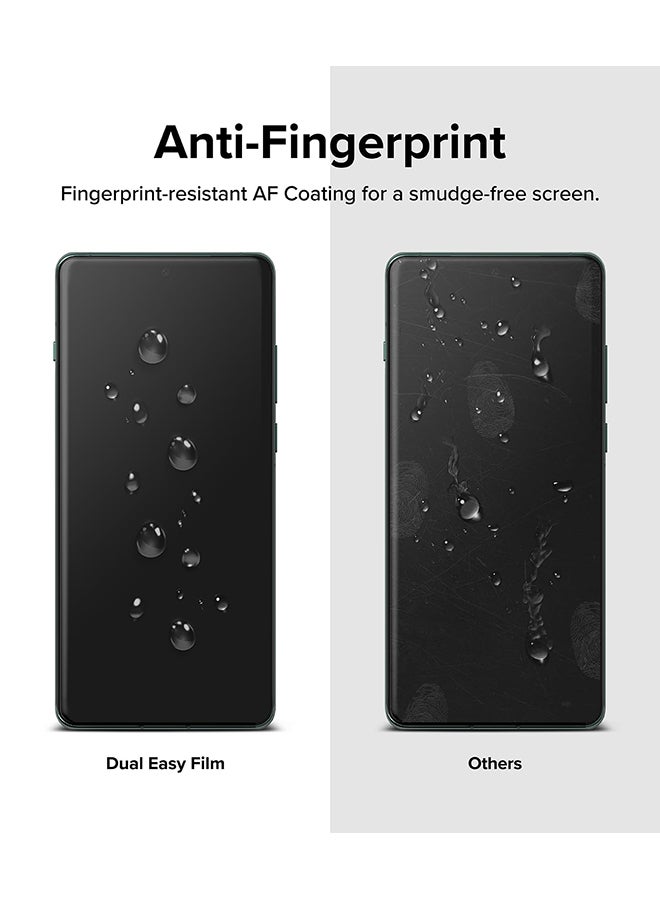Ringke Dual Easy Film 2 Pack For OnePlus 12 Screen Protector, Anti-Fingerprint 4-Layer HD Quality Full Cover Protection Film With Easy Installation Tool Clear  - Image 3