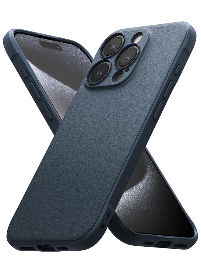 Ringke Onyx Case For iPhone 15 Pro Max  Enhanced Grip Tough Flexible TPU Shockproof Rugged TPU Bumper Drop Protection Phone Cover Navy - Image 1