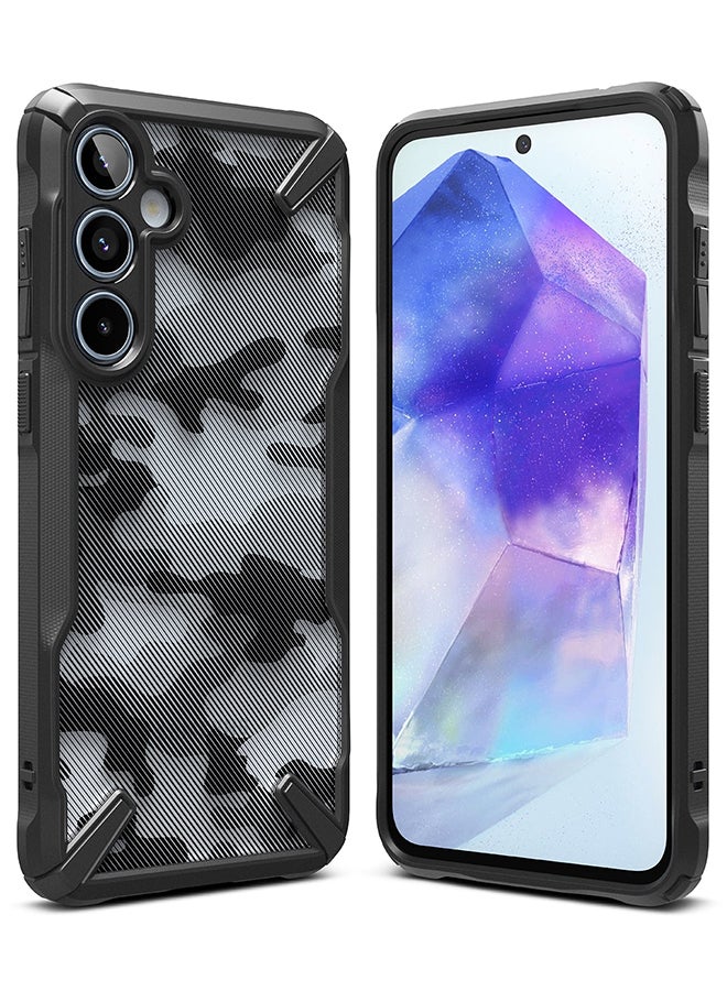 Ringke Fusion-X Case For Samsung Galaxy A55 5G, Military-Grade Protection, Anti-Scratch Advanced Rugged Heavy Duty Bumper Phone Case Camo Black  - Image 1