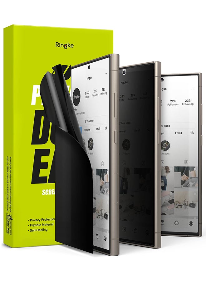 Ringke Privacy Dual Easy Film For Samsung Galaxy S24 Ultra 2024 Screen Protector, Anti-Spy Full Cover Protection Film With Installation Tool Clear  - Image 1