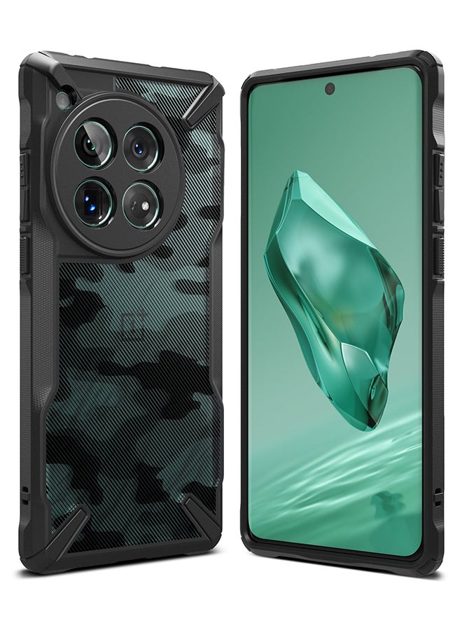Ringke Fusion-X Case For OnePlus 12 2024, Military-Grade Protection Anti-Scratch Advanced Rugged Heavy Duty Bumper PC + TPU Cover Camo Black  - Image 1