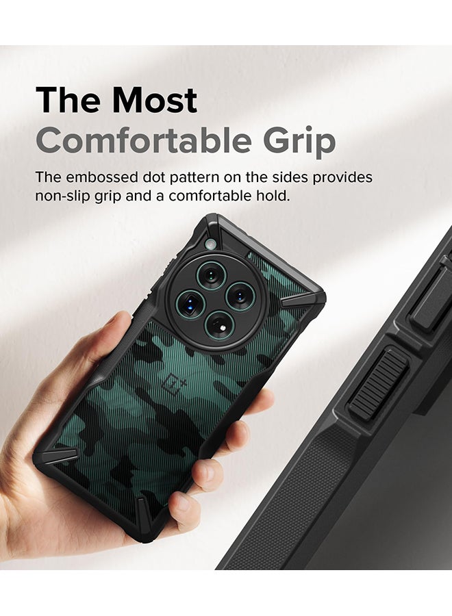 Ringke Fusion-X Case For OnePlus 12 2024, Military-Grade Protection Anti-Scratch Advanced Rugged Heavy Duty Bumper PC + TPU Cover Camo Black  - Image 5