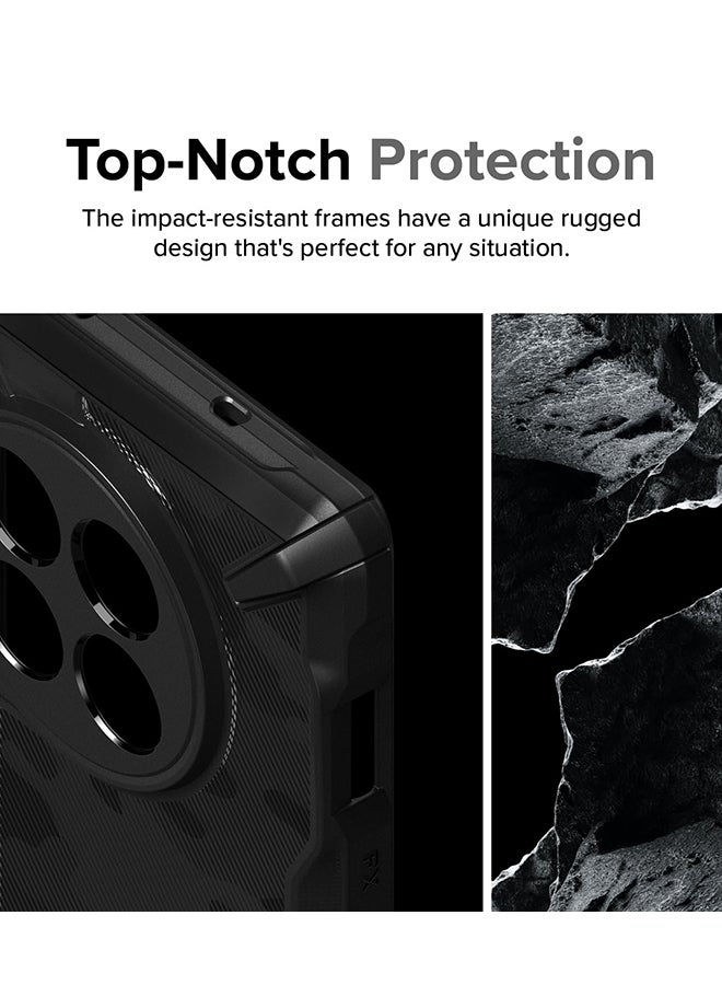 Ringke Fusion-X Case For OnePlus 12 2024, Military-Grade Protection Anti-Scratch Advanced Rugged Heavy Duty Bumper PC + TPU Cover Camo Black  - Image 3