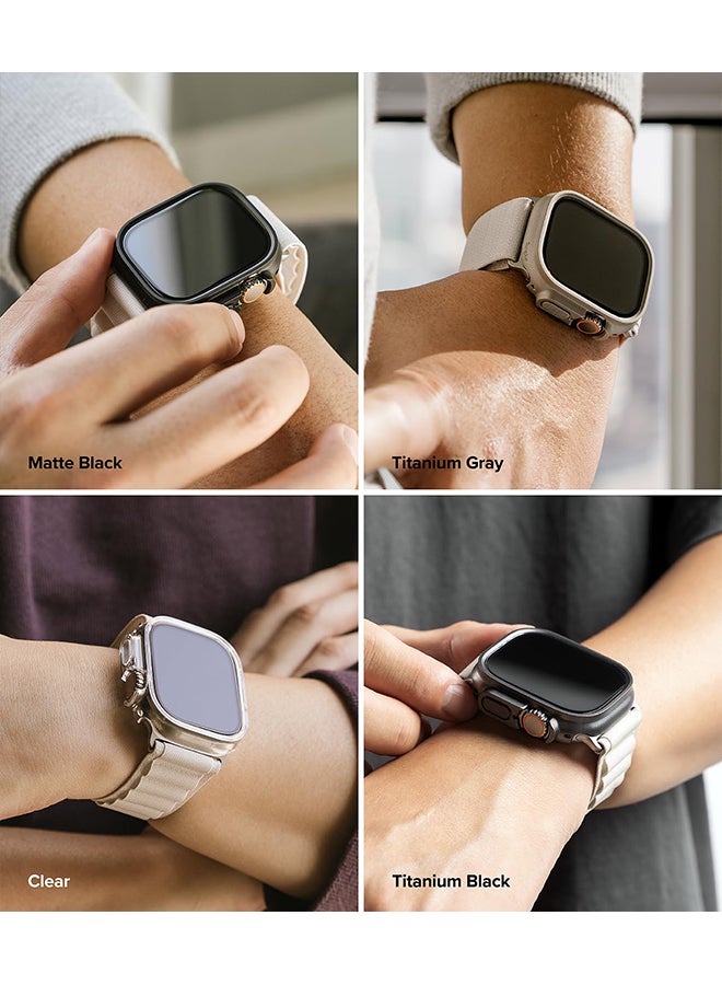 Ringke Slim Case For Apple Watch Ultra 2/1 49Mm, Bezel Frame Only Premium PC Hard Thin Cover - Clear And Titanium Black 2 Pack Clear  - Image 3