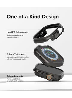 Ringke Slim Case For Apple Watch Ultra 2/1 49Mm, Bezel Frame Only Premium PC Hard Thin Cover - Clear And Titanium Black 2 Pack Clear  - Image 5